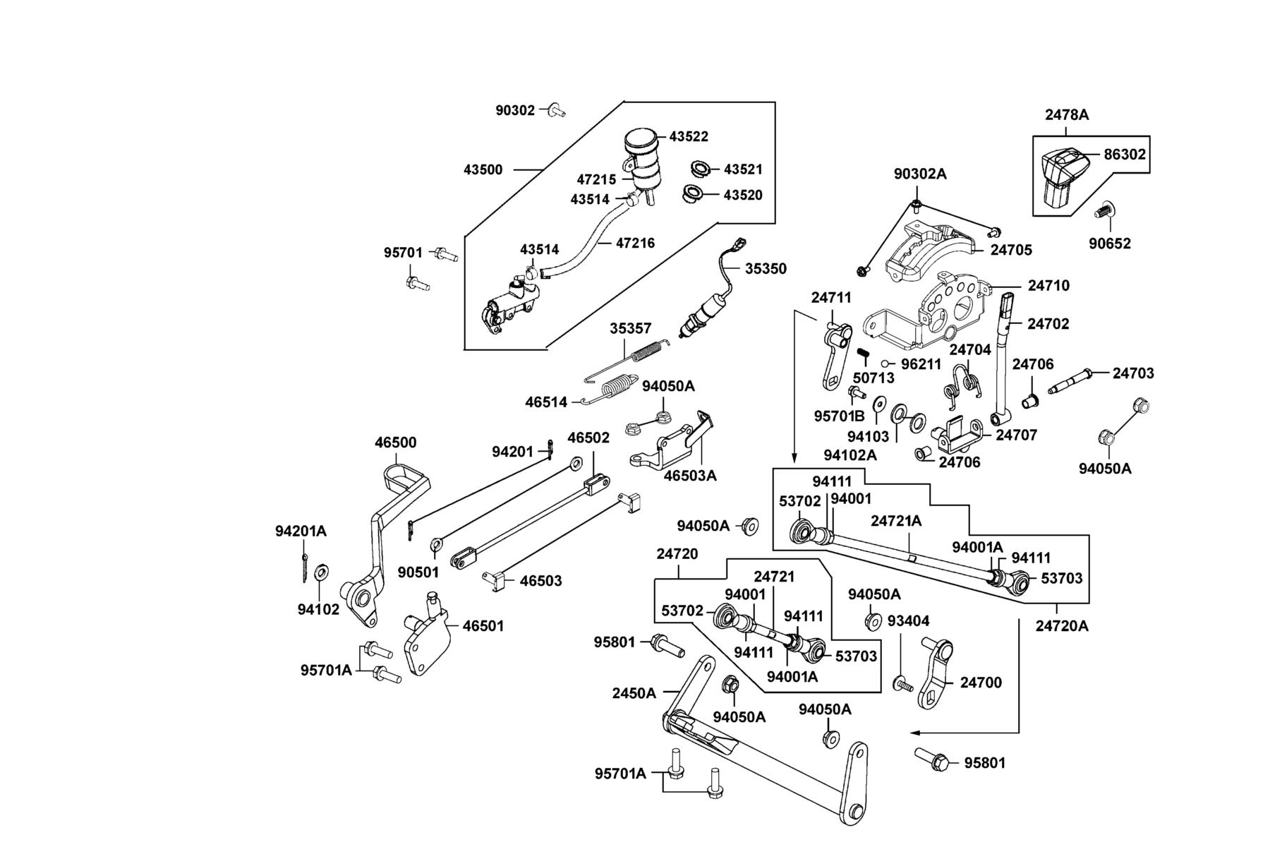 MXU 700i Master Cylinder Rear parts diagram