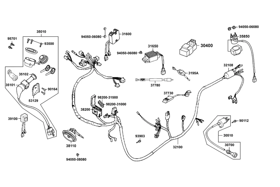 F19 Wire Harness parts diagram