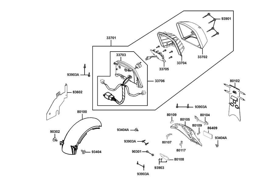 F18 Tail Light parts diagram