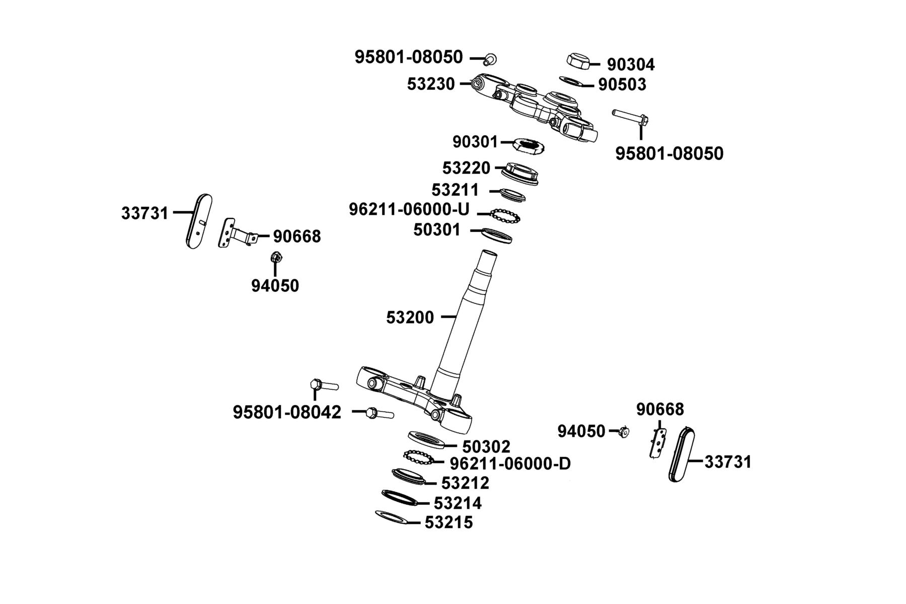 K-PIPE 125(2020) Stem Steering parts diagram