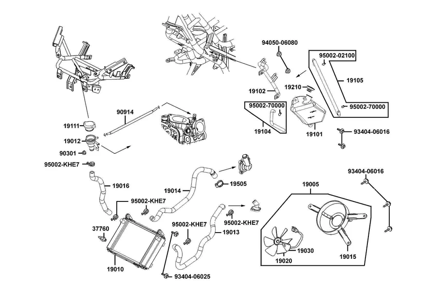 F20 Radiator parts diagram