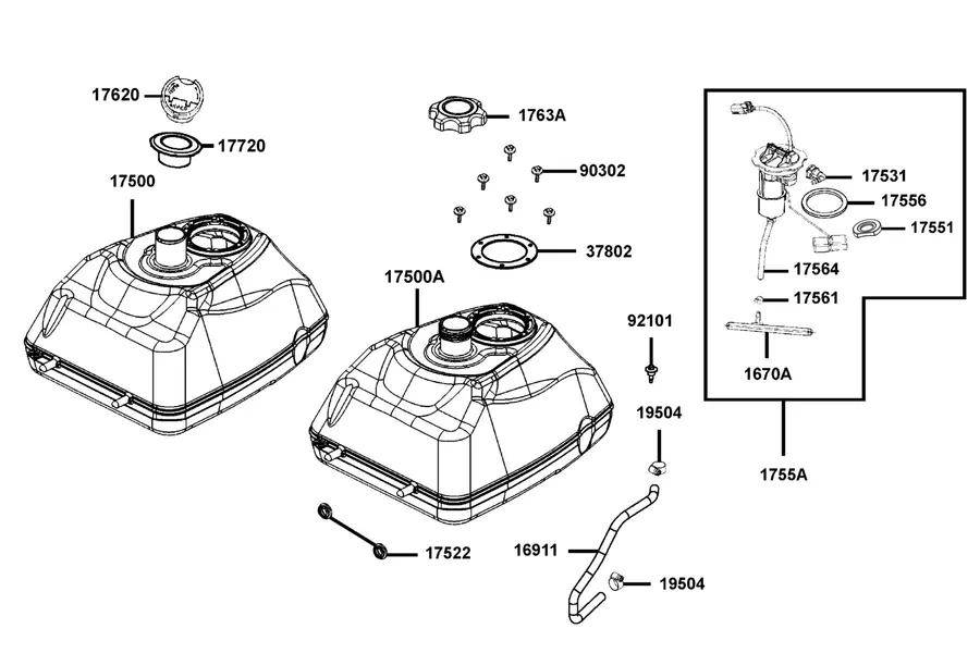 F10 Fuel Tank parts diagram