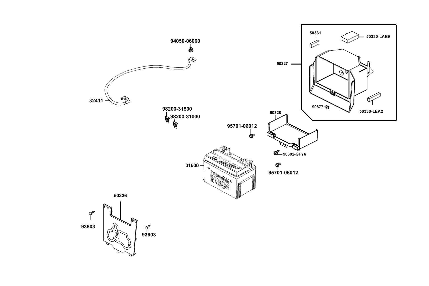 COMPAGNO 110i (2016~) Battery parts diagram