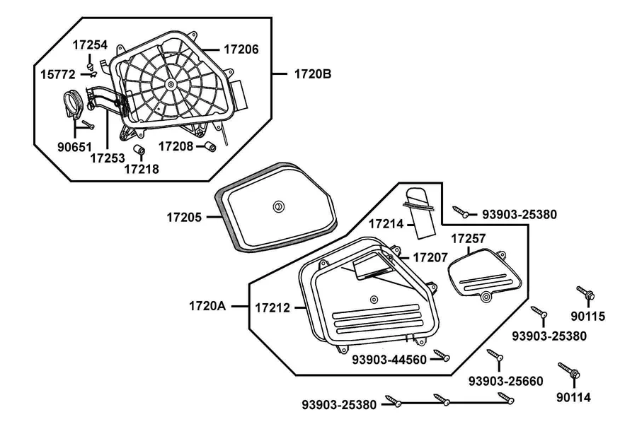 F14 Air Cleaner parts diagram