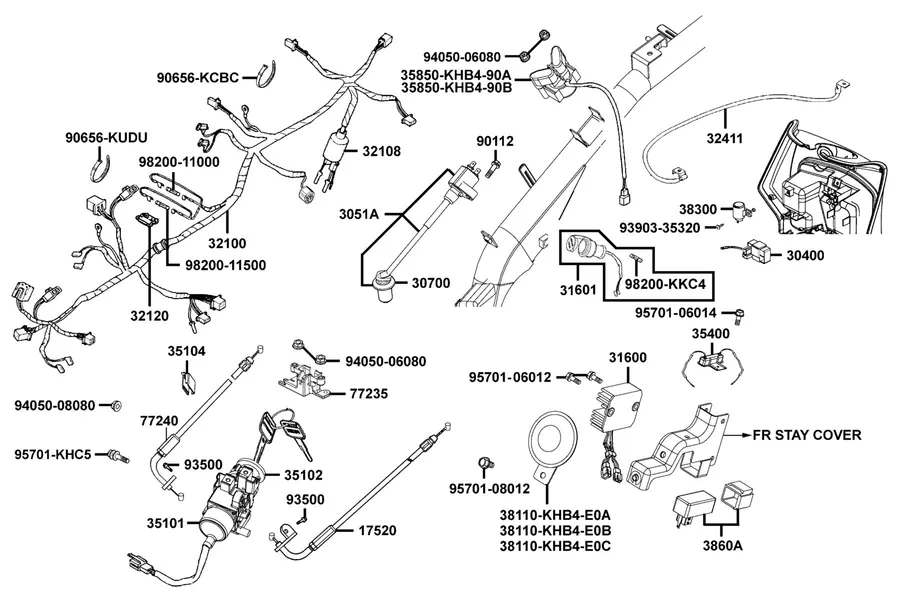 F19 Wire Harness parts diagram
