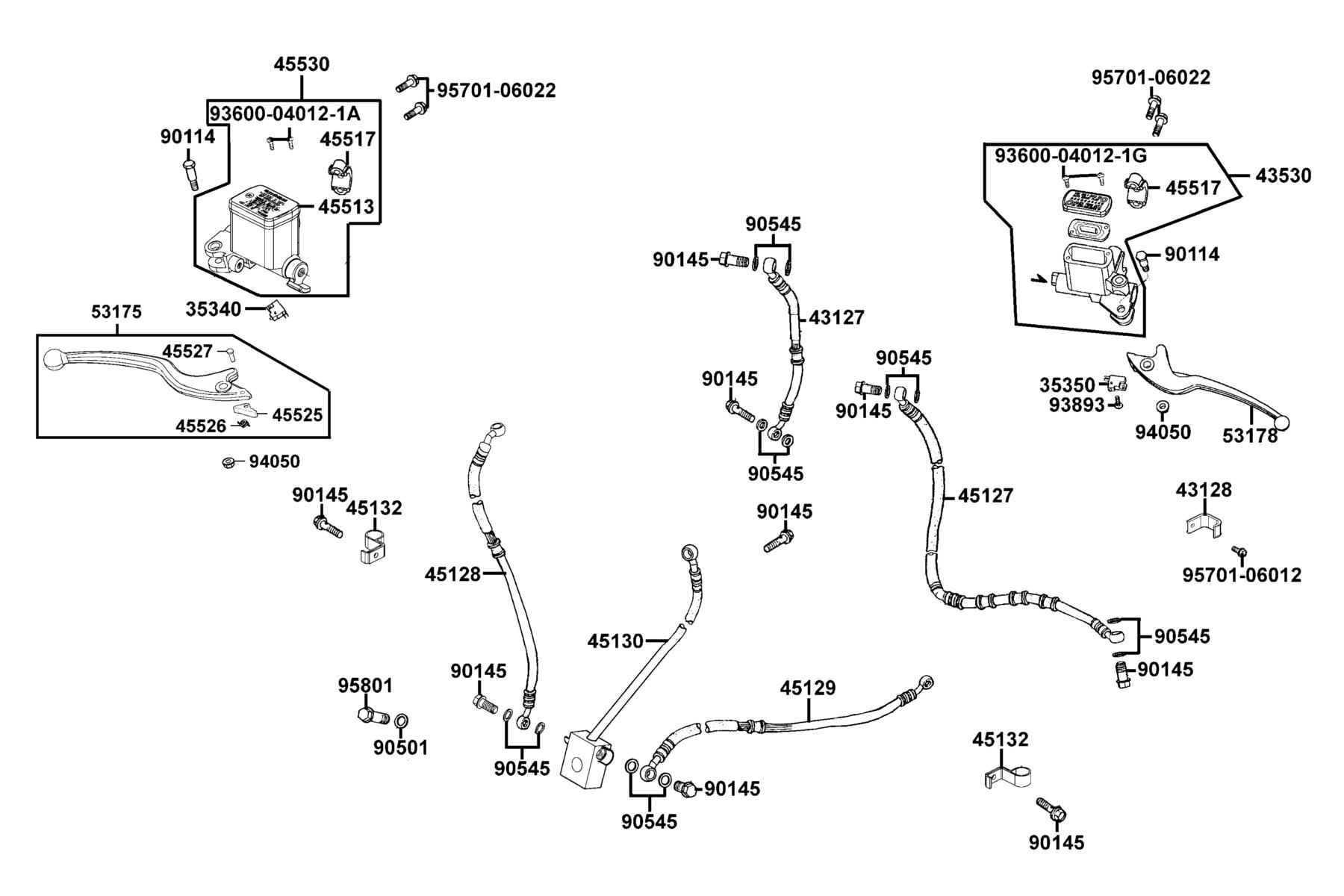 KYMCO Mongoose 300 (2014+) Master Cylinder parts diagram