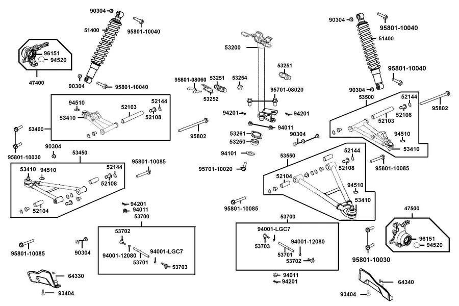 F06 Stem Steering parts diagram