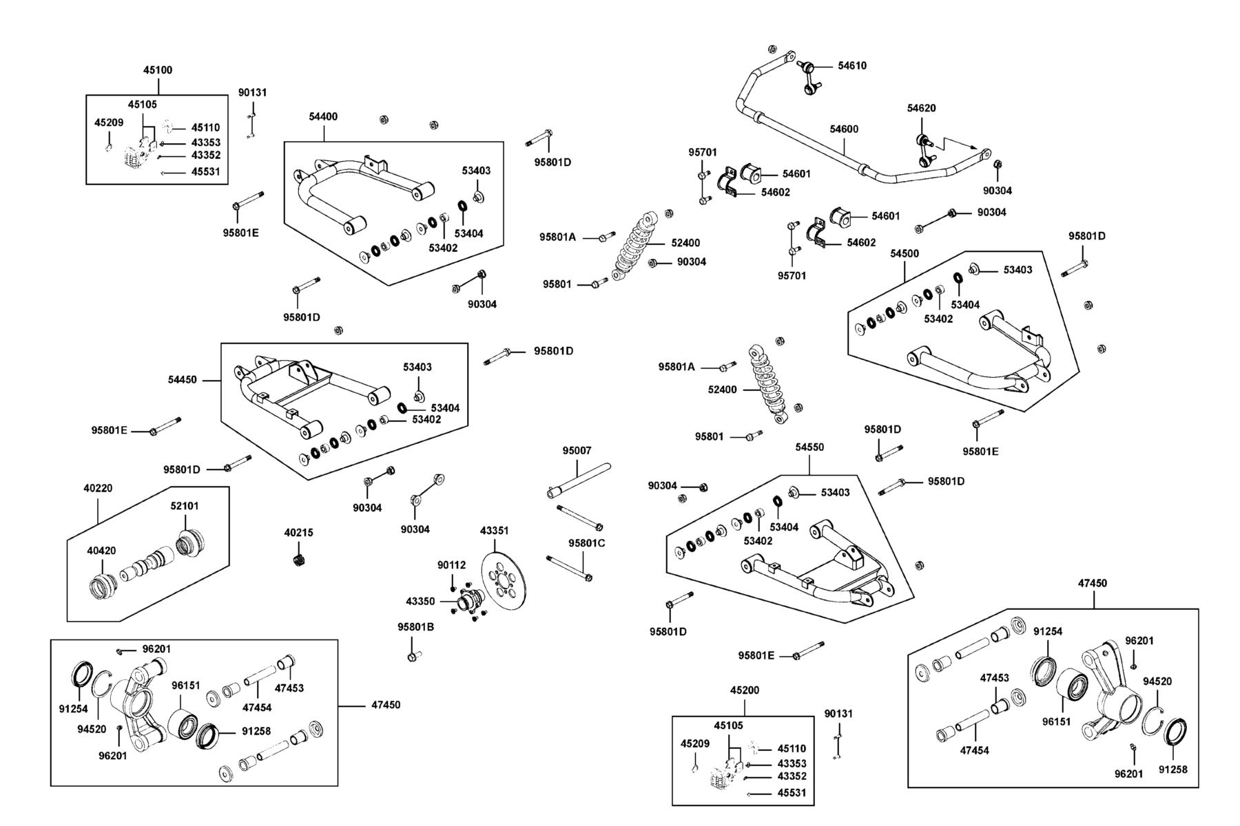 UXV 450i (2017~) Cushion Rr●Disk Assy Rr Brake parts diagram