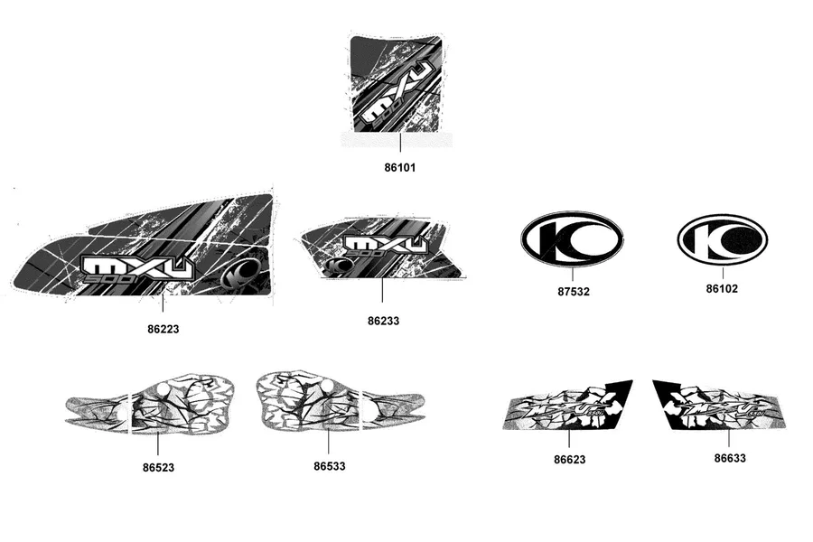 F25 Emblem and Stripe parts diagram