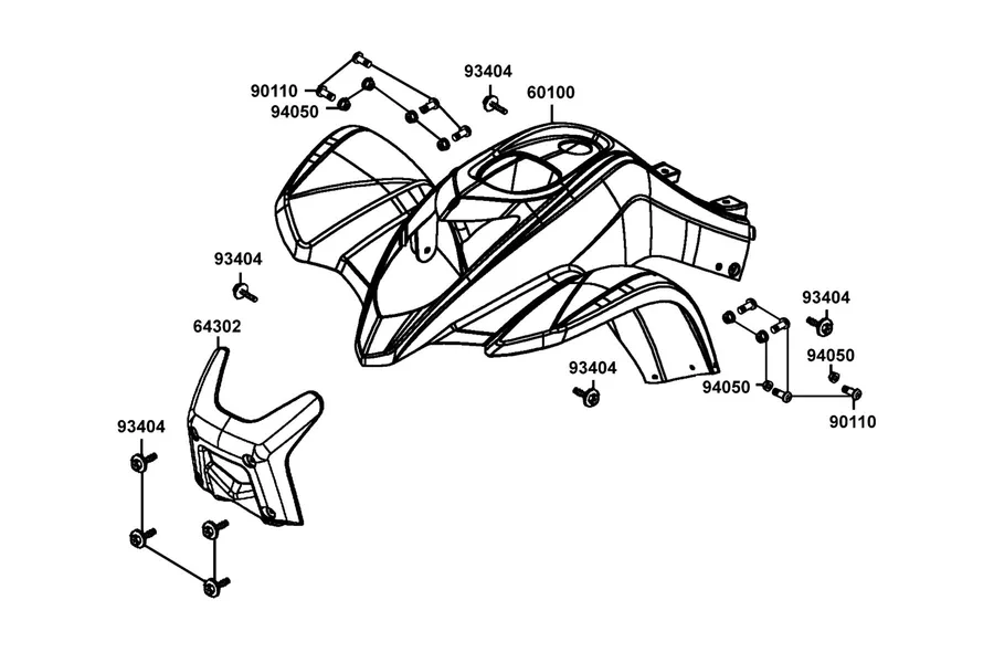 F04 Fender Front parts diagram