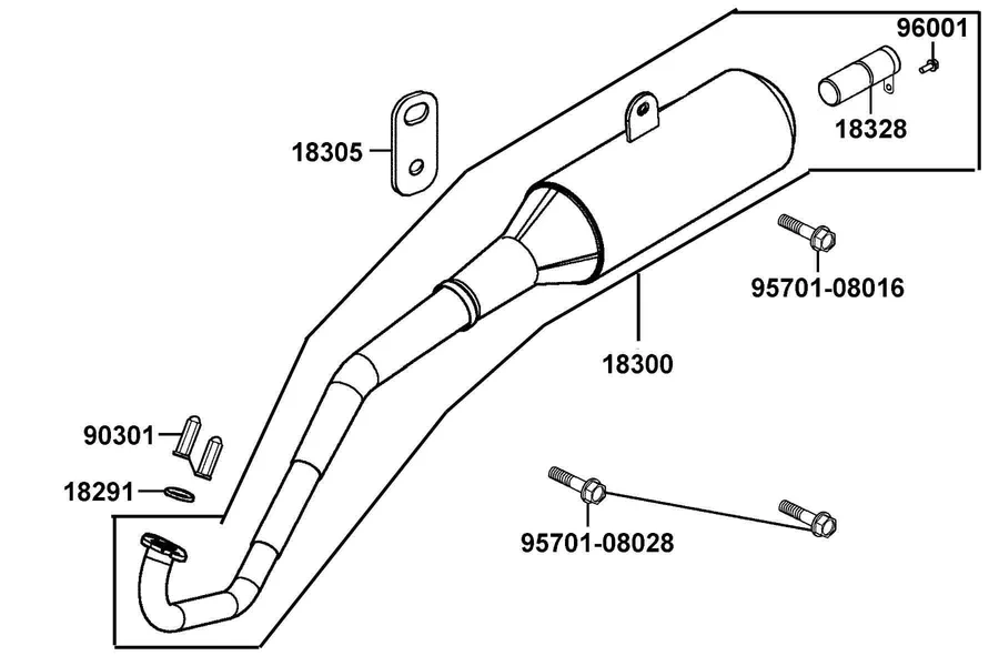 F14 Exhaust Muffler parts diagram