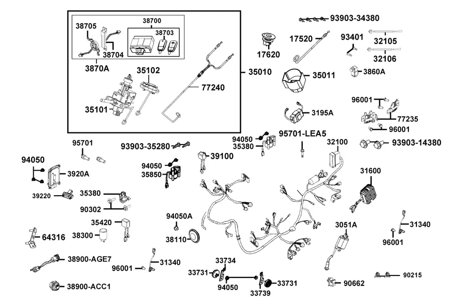F19 Harness Wire parts diagram
