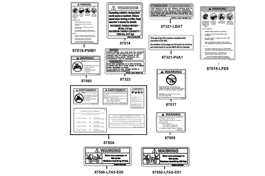 F23 Caution Label parts diagram