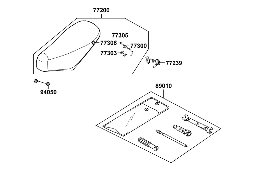 F09 Seat parts diagram