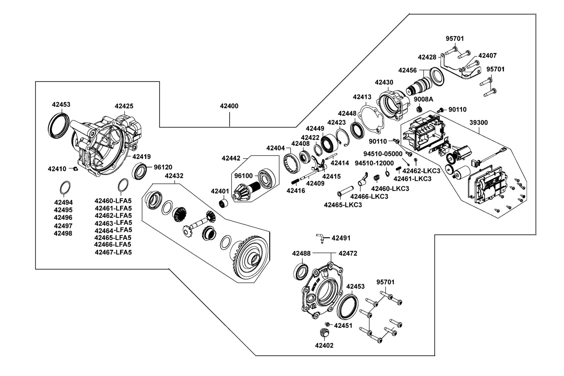 MXU 450i (2021) Gear Case Front parts diagram