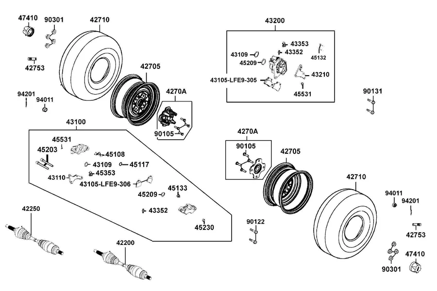 F08 Rear Wheel parts diagram