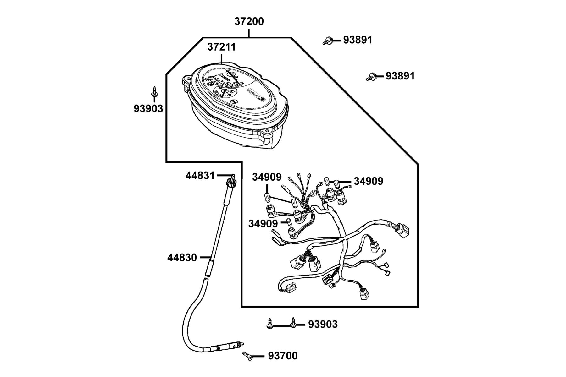 KYMCO SUPER 9S Speedometer parts diagram