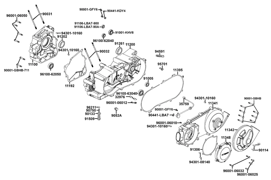 E01 Crank Case parts diagram