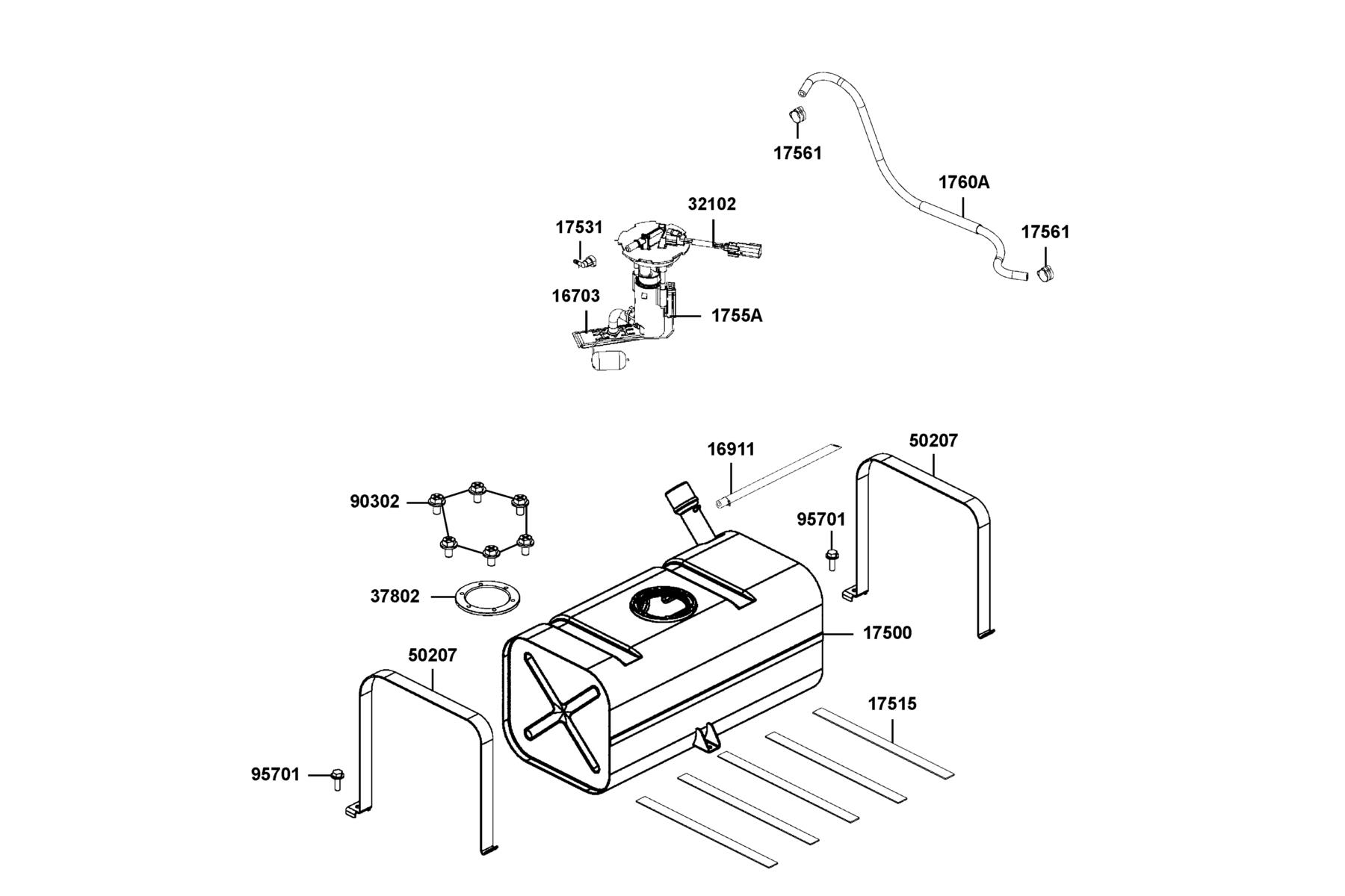 UXV 450i (2022MY) Fuel Tank parts diagram