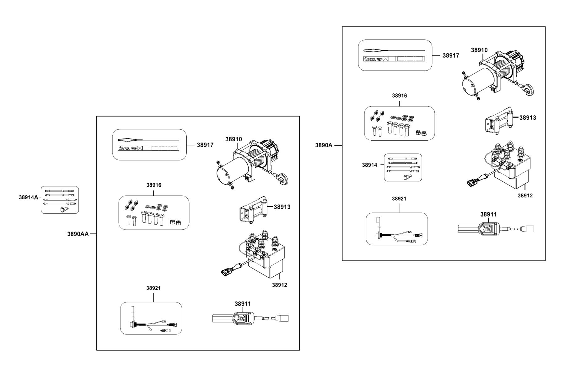 UXV 700i LE EPS (2017~) Assy Winch parts diagram