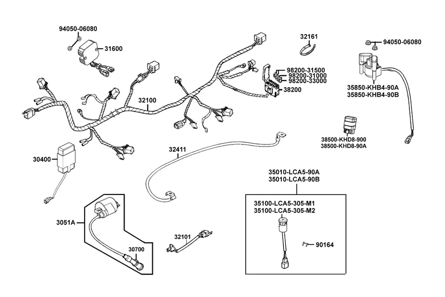 F20 Harness Wire parts diagram