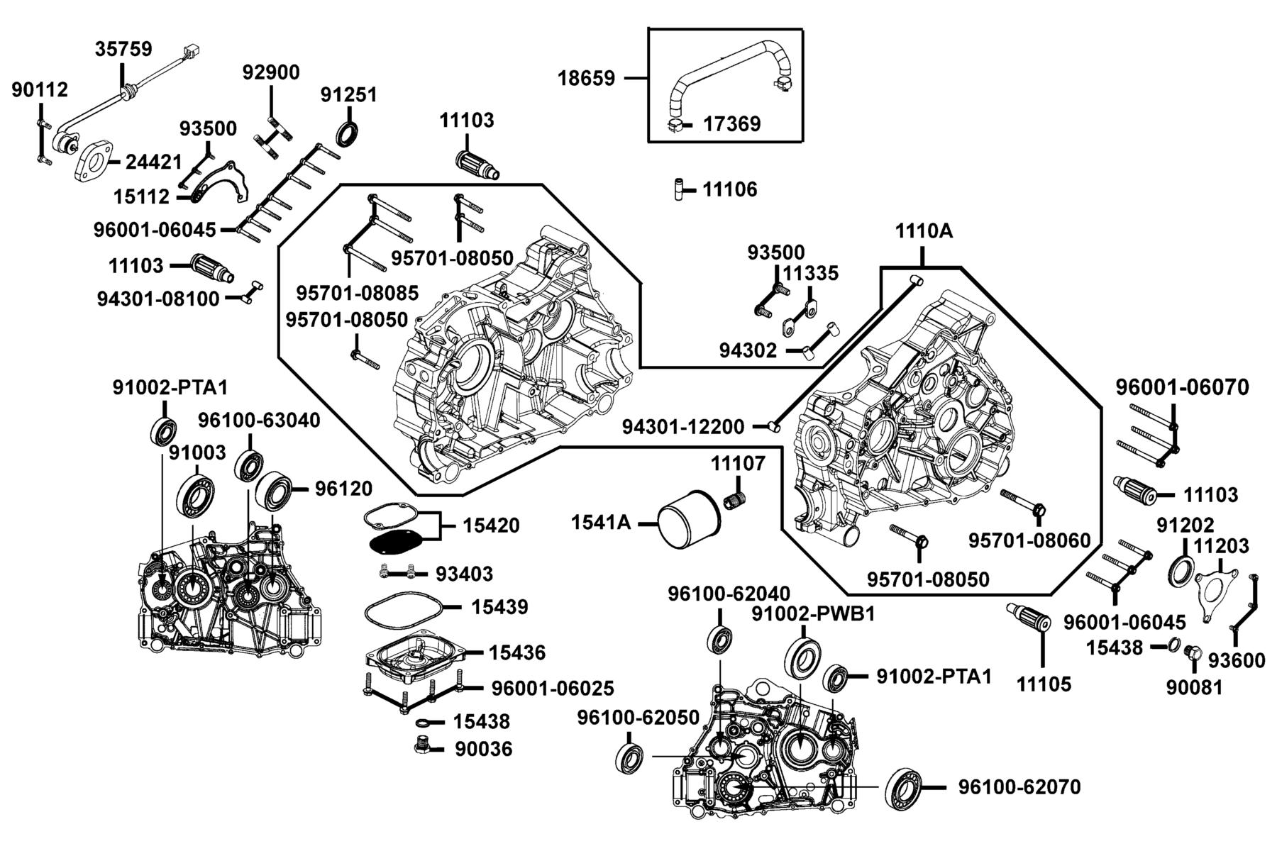 UXV 450i CAMO (2017~) Right Crank Case parts diagram