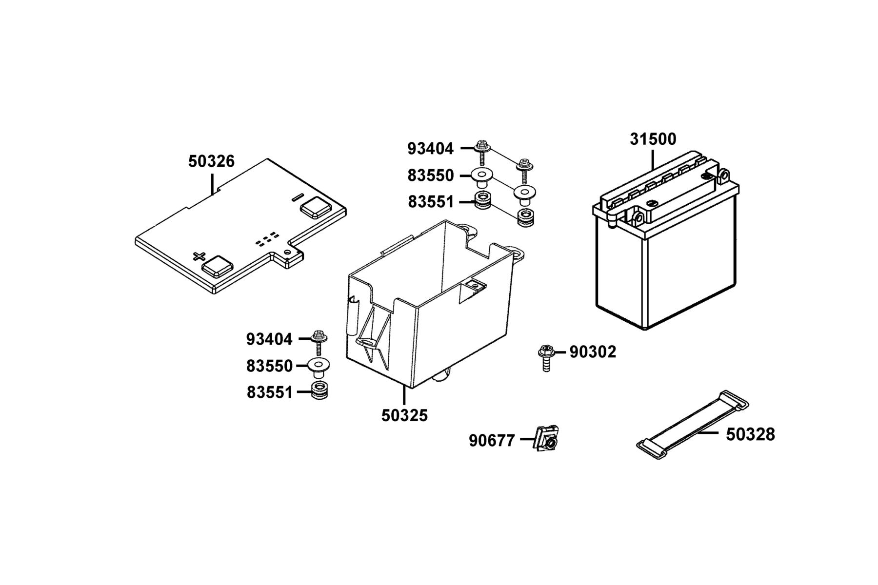 K-PIPE 125(2016~) Battery parts diagram