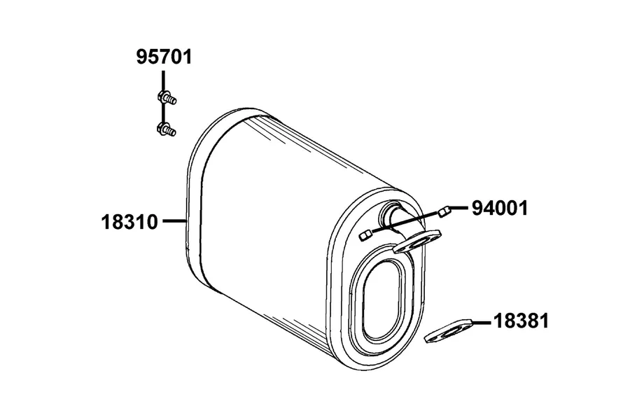 E09 Exhaust Muffler parts diagram