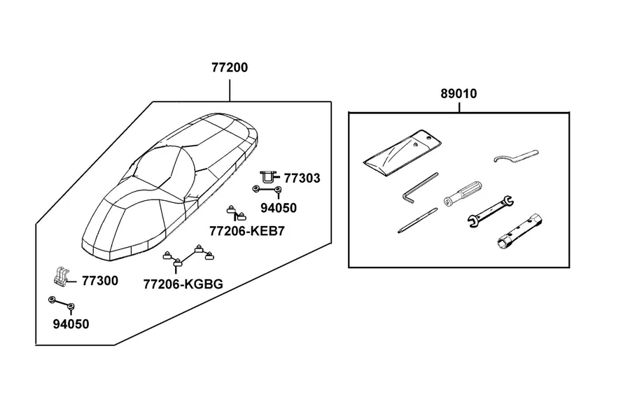 F09 Seat parts diagram