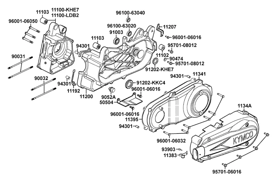 E01 Crank Case parts diagram