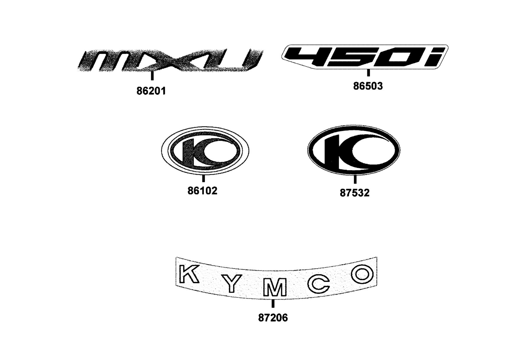 MXU 450i (2023) Emblem ● Stripe parts diagram
