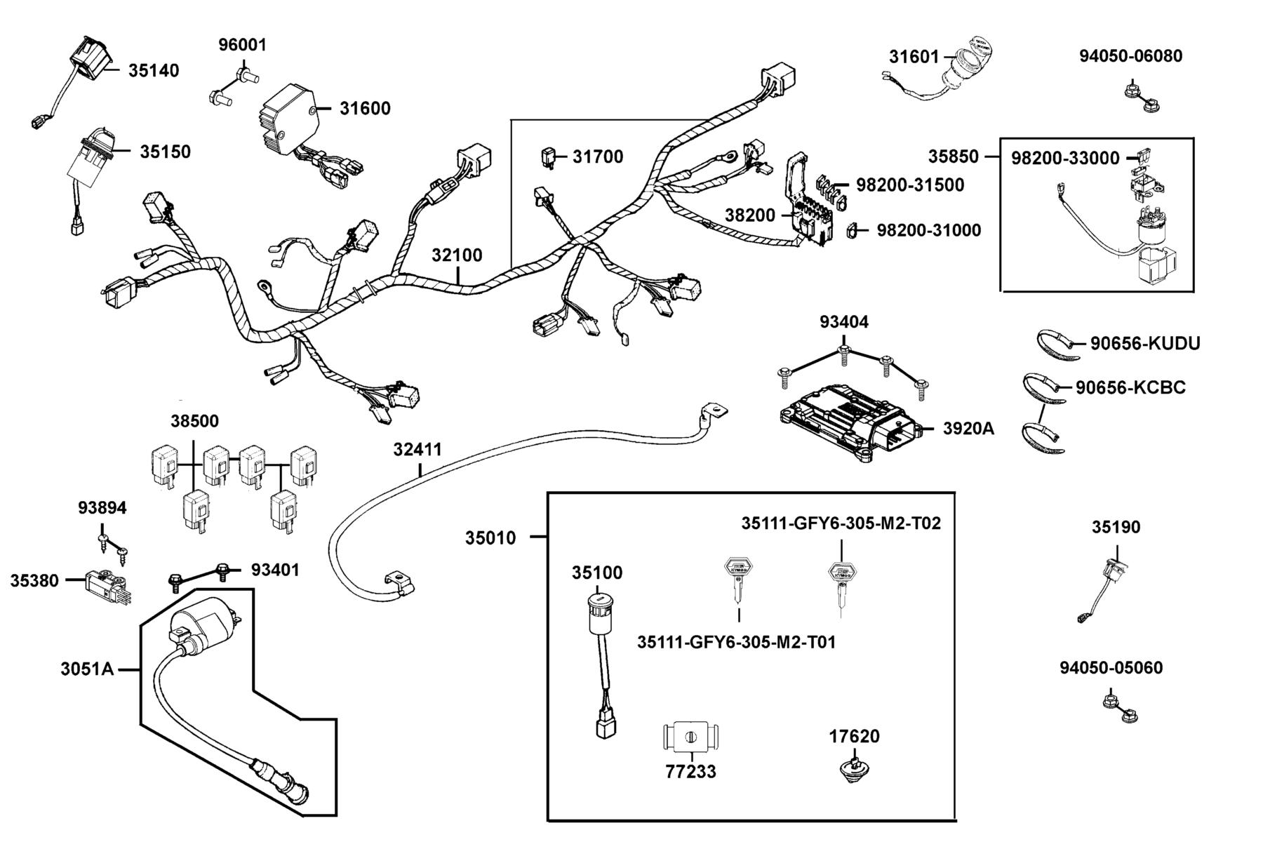 UXV 700i LE (2017~) Harness Wire parts diagram