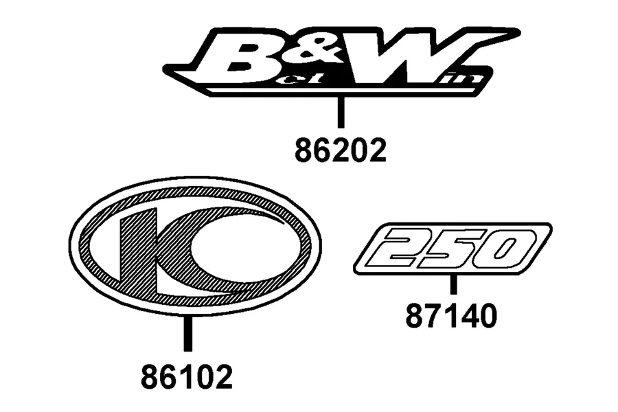 F26 Emblem and Stripe parts diagram