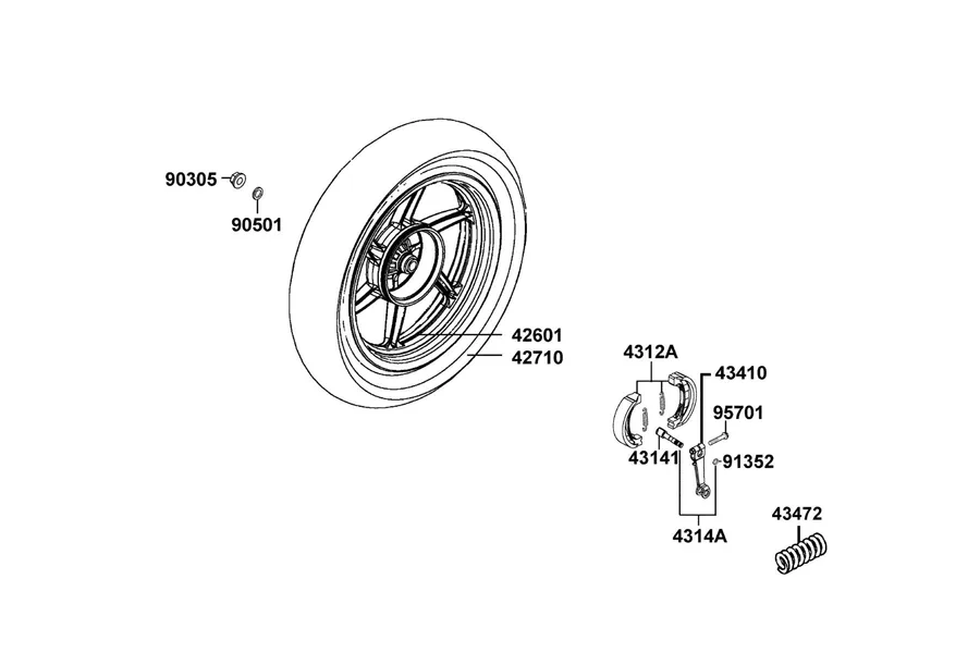 F08 Rear Wheel parts diagram