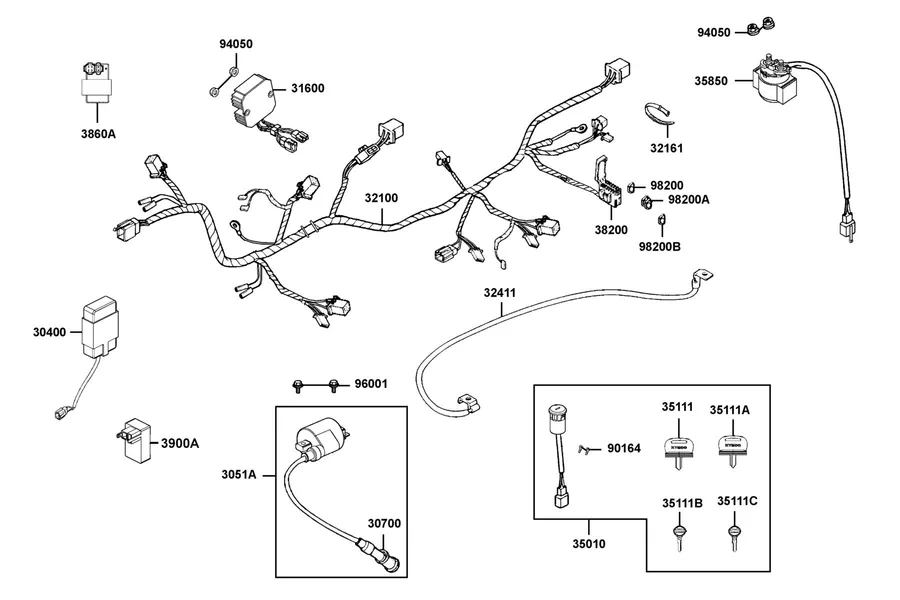 F20 Harness Wire parts diagram