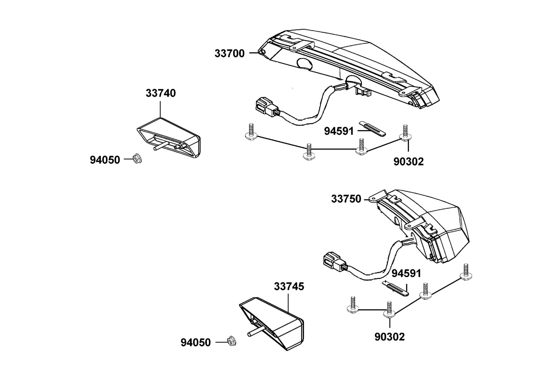 MXU 700i(2018) Light Tail parts diagram