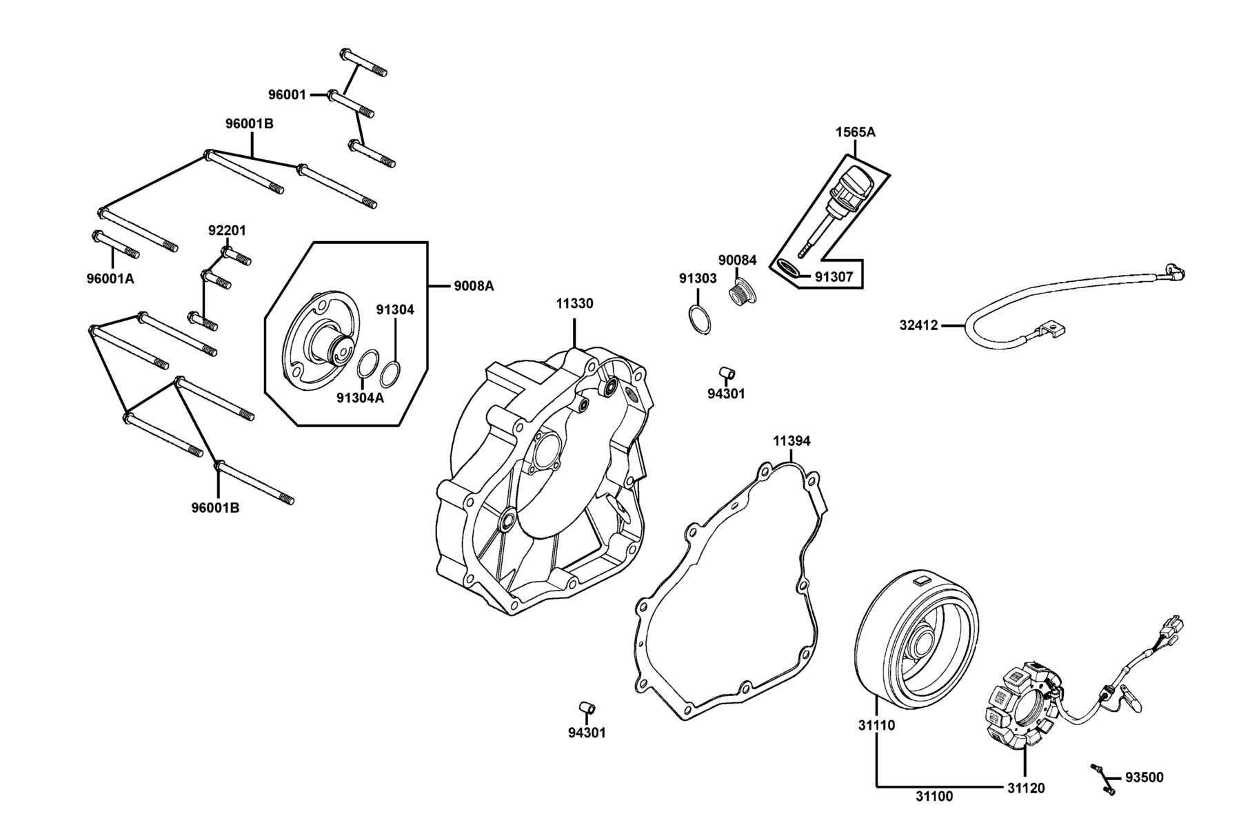 MXU 150X(2020) Right Crankcase Cover●Generator parts diagram