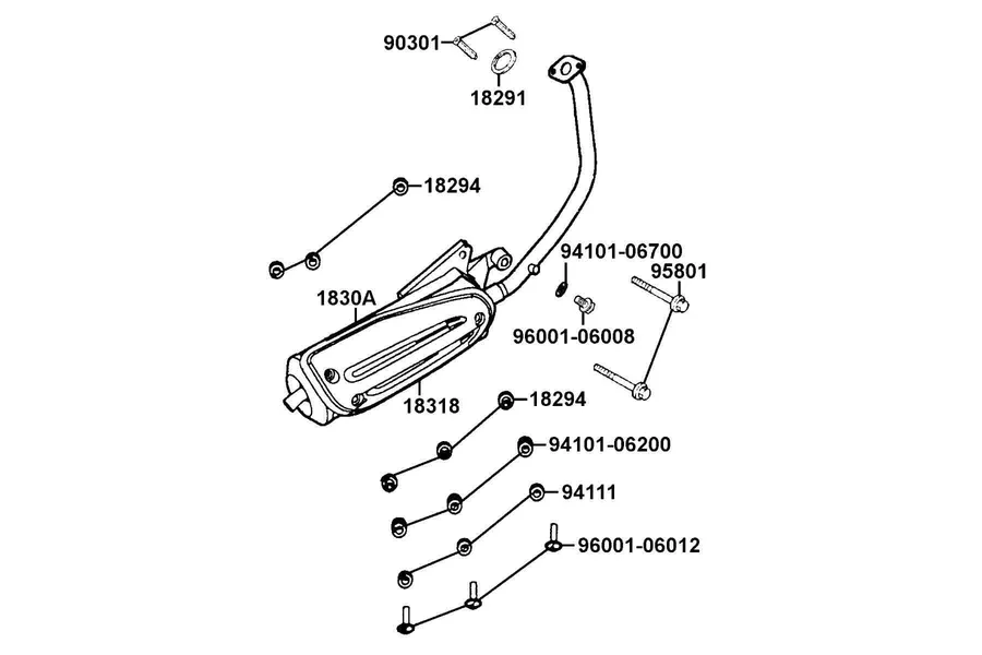 F14 Exhaust Muffler parts diagram