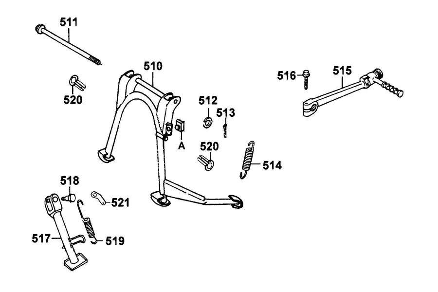 F16 Stand and Kick Starter Arm parts diagram