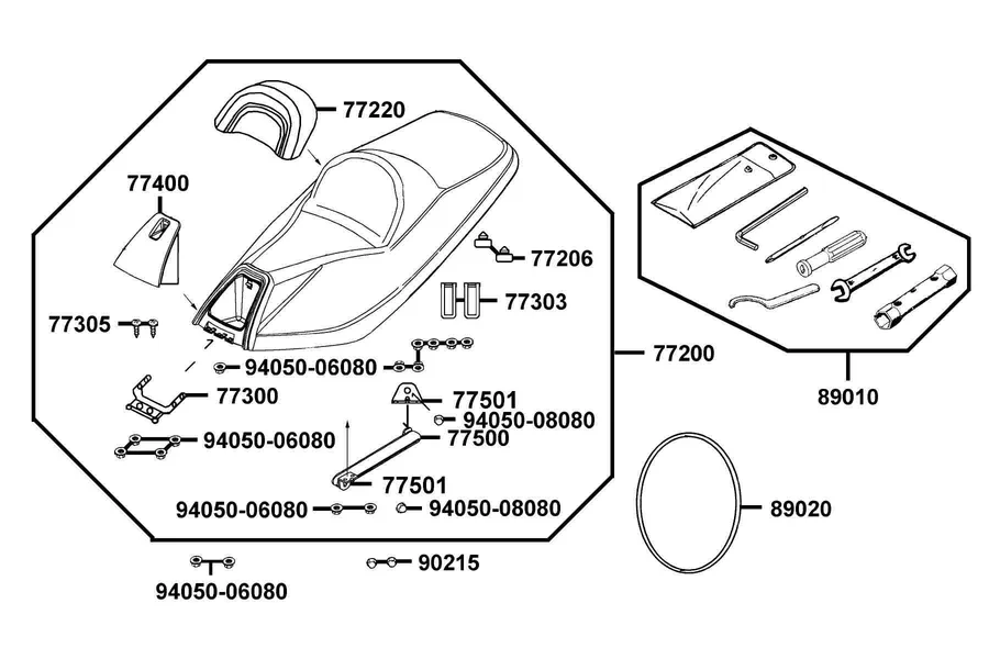 F09 Seat parts diagram