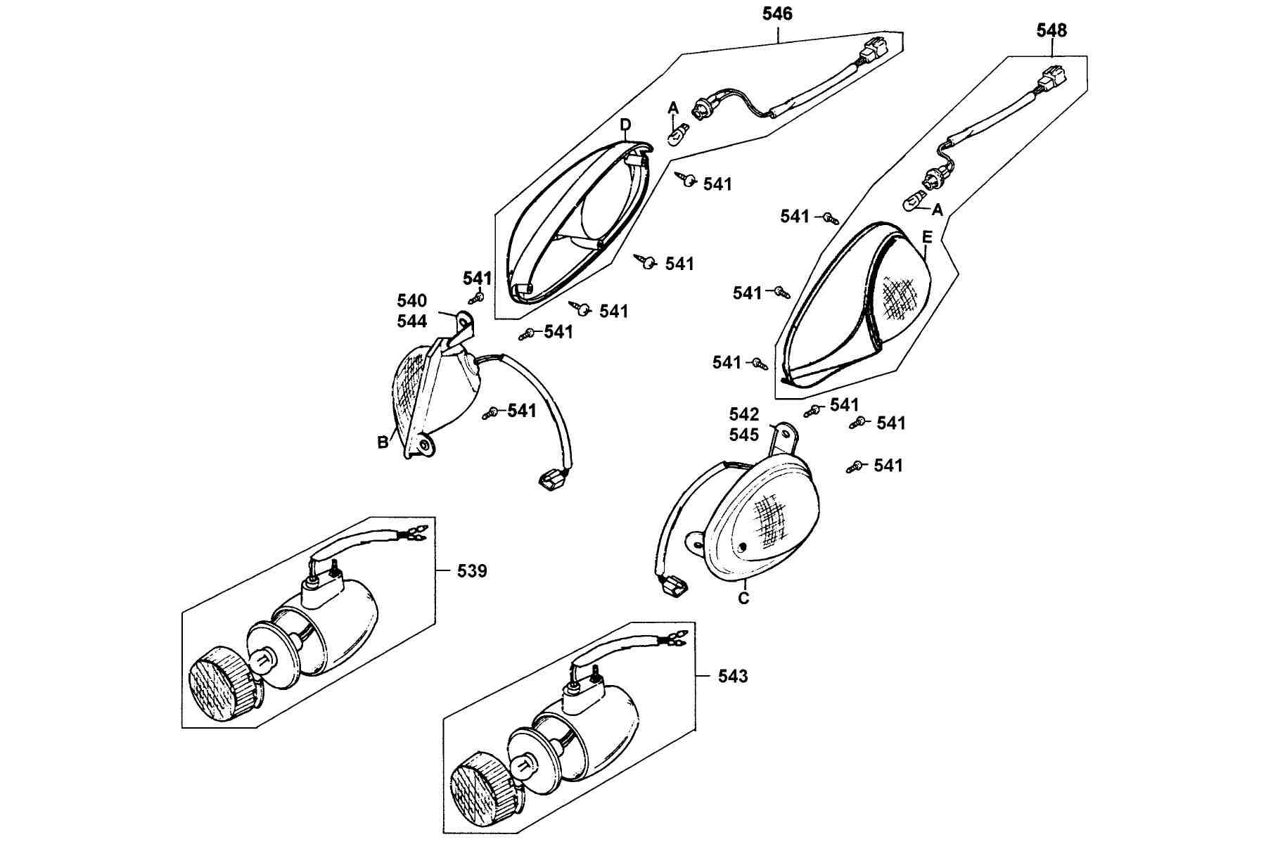 KYMCO PEOPLE 50 (2000-2007) Winker parts diagram