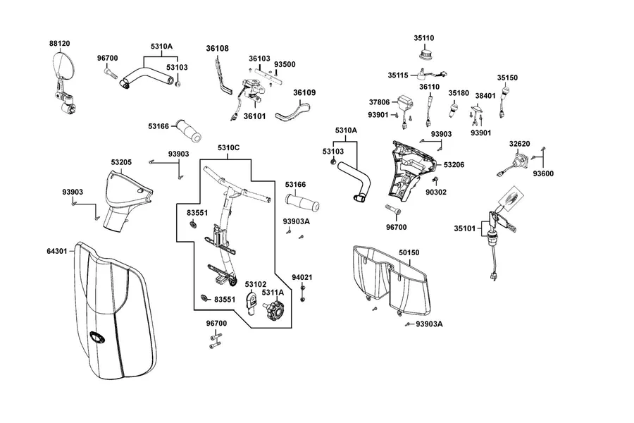 F01 Handle Steering parts diagram