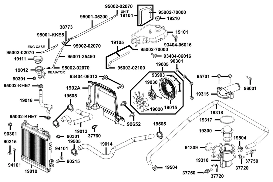 F21 Radiator parts diagram