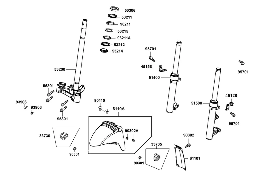 F06 Front Fork parts diagram