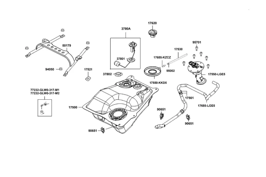 F10 Fuel Tank parts diagram