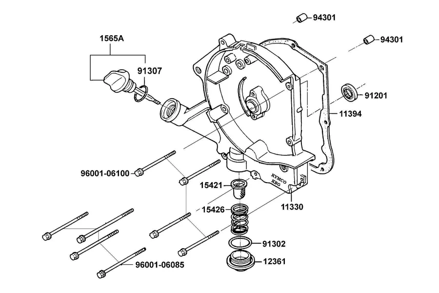 E04 Right Crankcase Cover parts diagram