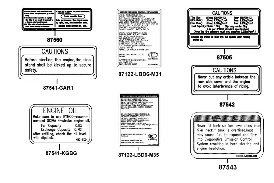 F23 Caution Label parts diagram