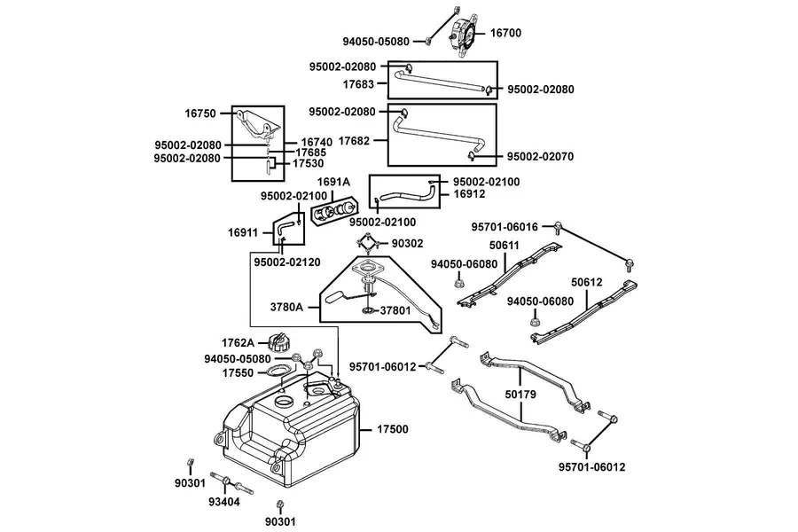 F10 Fuel Tank parts diagram