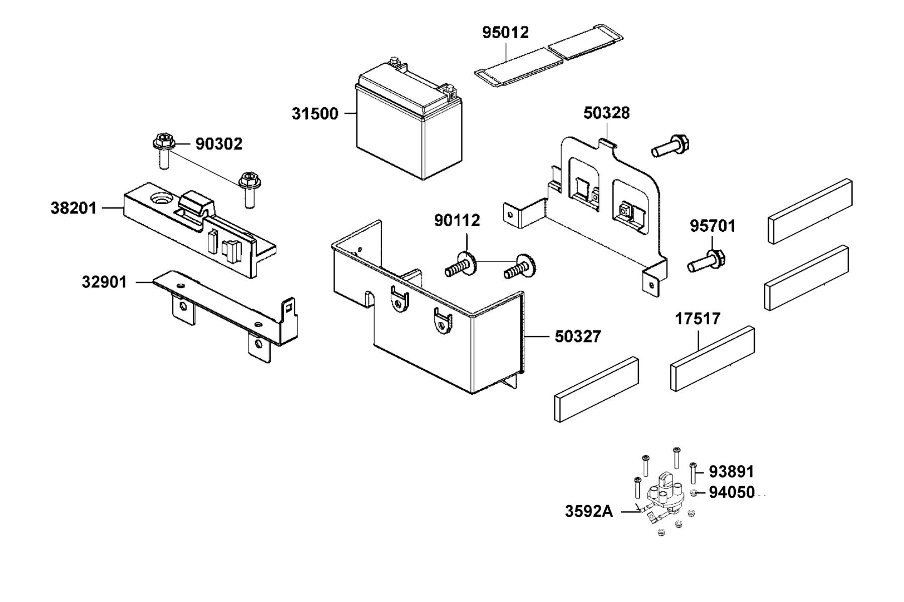 MXU 550(2021) Battery parts diagram