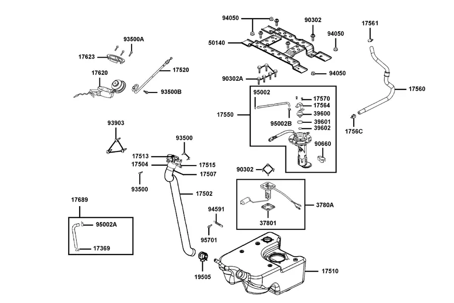 F10 Fuel Tank parts diagram